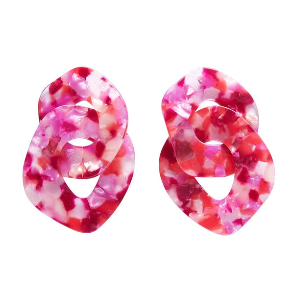 Tort Chunky Chain Earrings - Pink | Iris Apfel Jewelry by Erstwilder (2023)