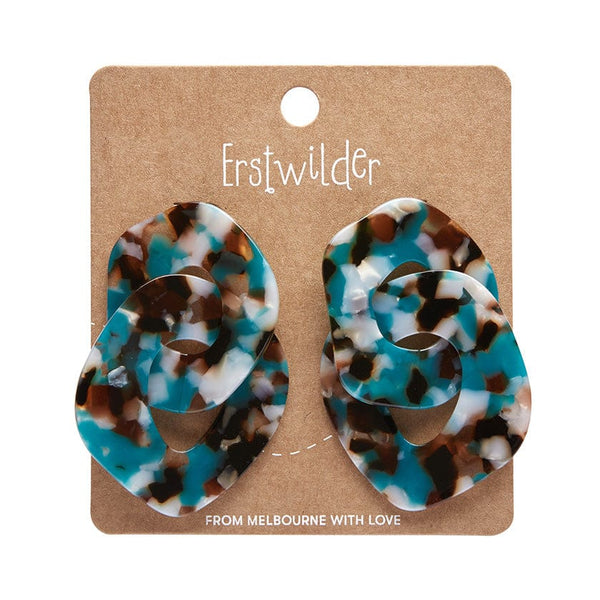 Erstwilder - Blue Tort Chunky Chain Earrings - Iris Apfel (2023)