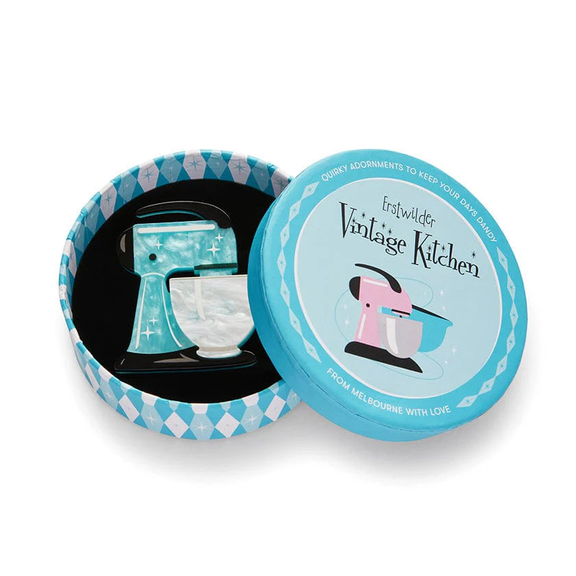 Erstwilder - Spin Me Right Round Brooch (Aqua Blue) - Vintage Kitchen (2022)