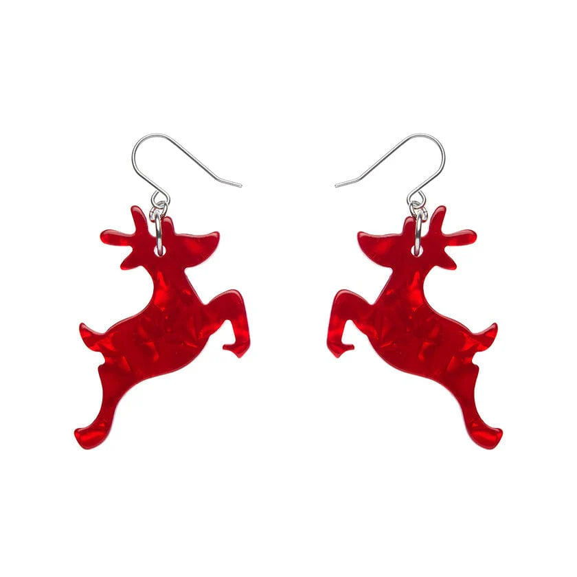 Erstwilder - Reindeer Ripple Drop Earrings - Red