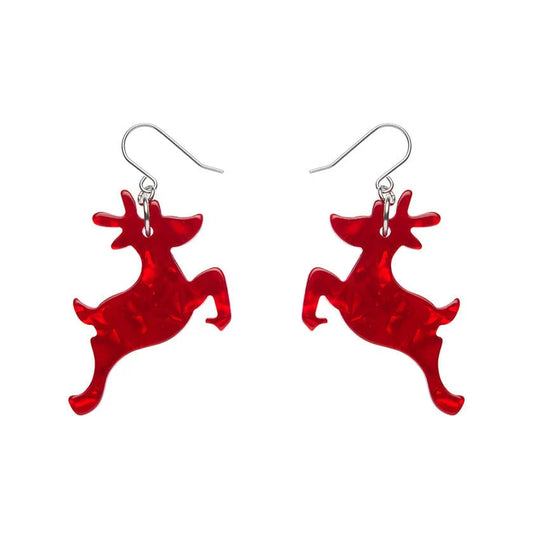 Erstwilder - Reindeer Ripple Drop Earrings - Red