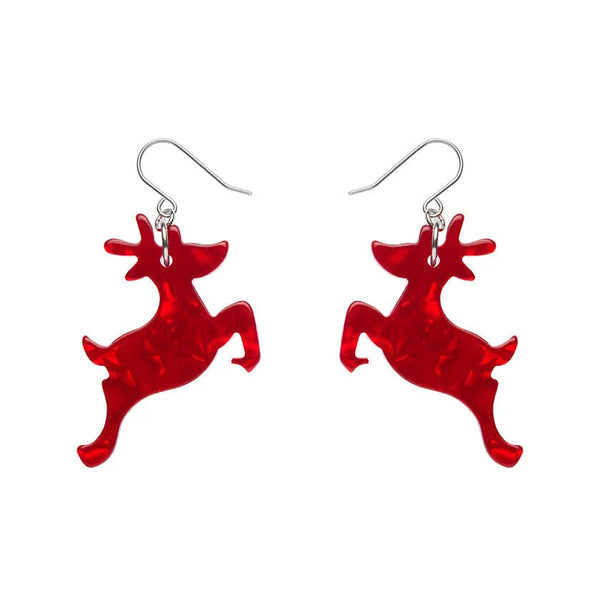 Erstwilder - Reindeer Ripple Drop Earrings - Red