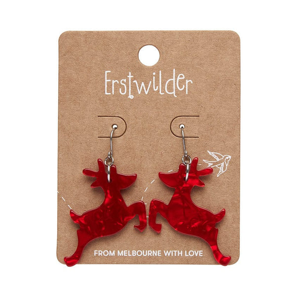 Erstwilder - Reindeer Ripple Drop Earrings - Red