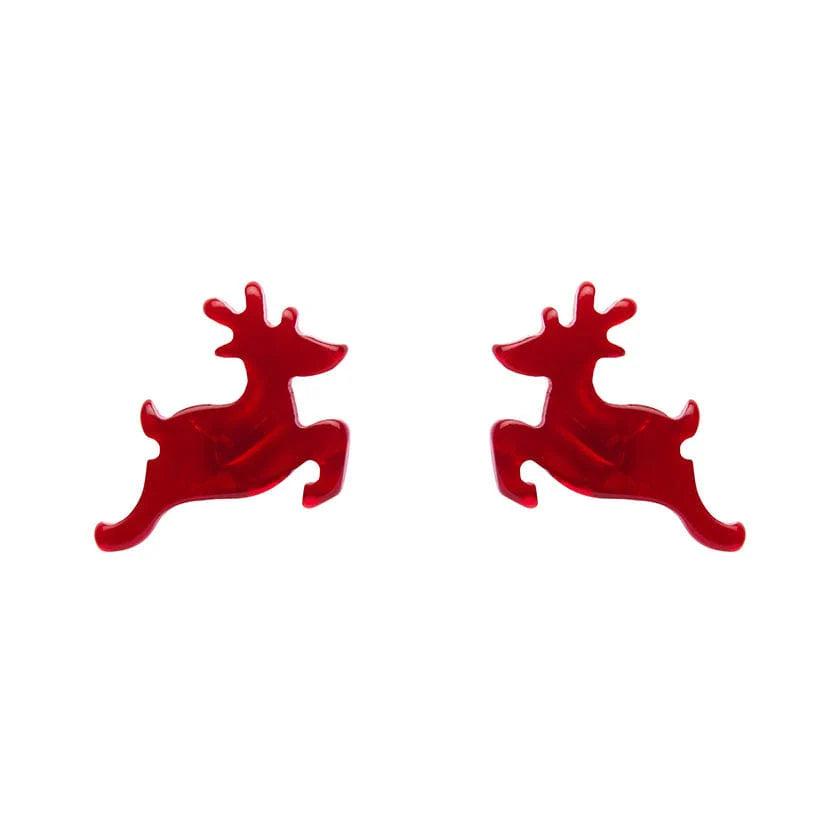 Erstwilder - Reindeer Ripple Stud Earrings - Red