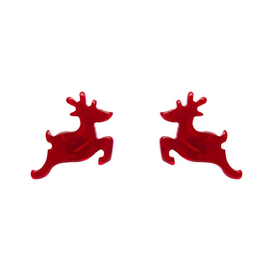 Erstwilder - Reindeer Ripple Stud Earrings - Red