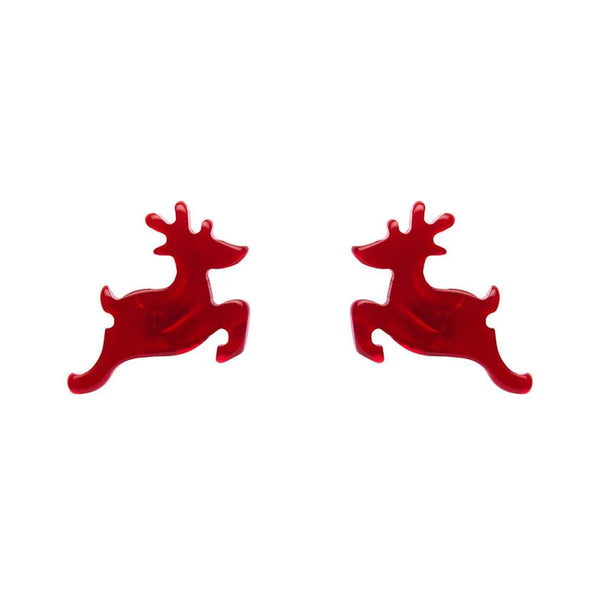 Erstwilder - Reindeer Ripple Stud Earrings - Red