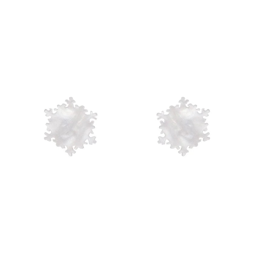 Erstwilder - Snowflake Ripple Stud Earrings - White