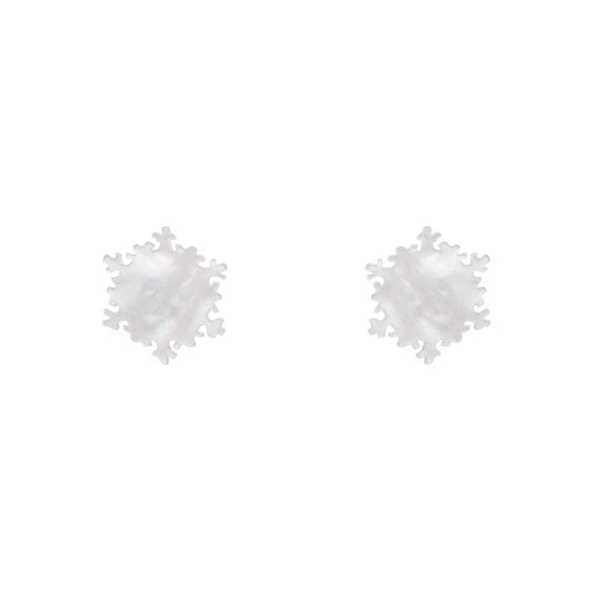 Erstwilder - Snowflake Ripple Stud Earrings - White