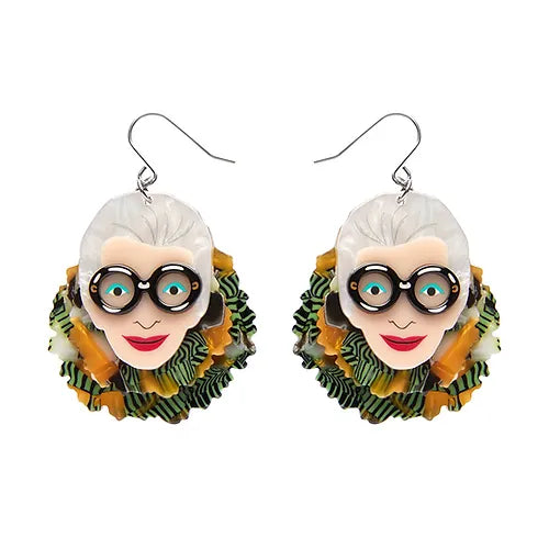 Erstwilder - Adorned in Feathers Iris Drop Earrings - Iris Apfel Jewelry (2023)