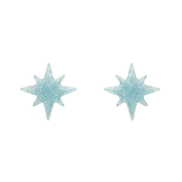 Erstwilder - Atomic Star Glitter Stud Earrings - Blue