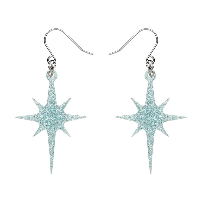 Erstwilder - Atomic Star Glitter Drop Earrings - Blue