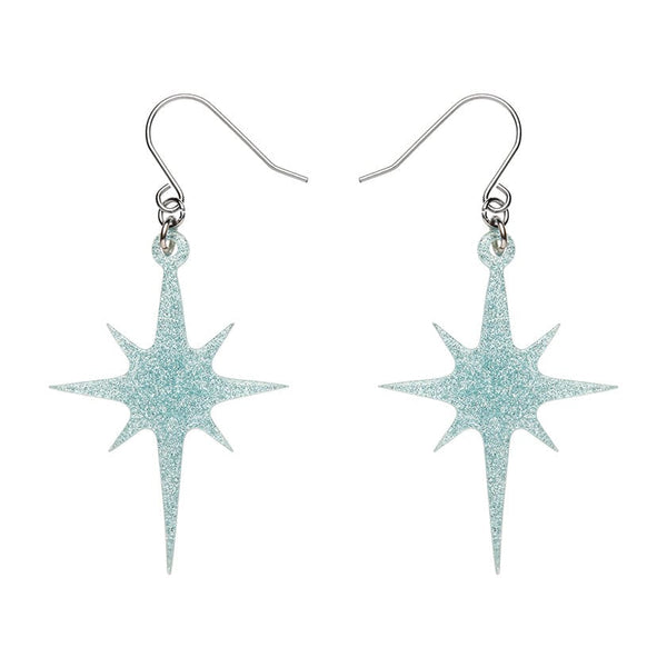 Erstwilder - Atomic Star Glitter Drop Earrings - Blue