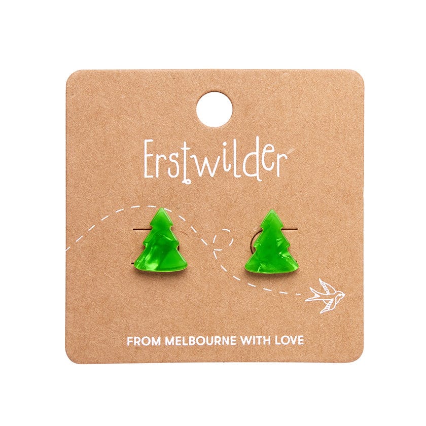 Erstwilder - Tree Ripple Stud Earrings - Green