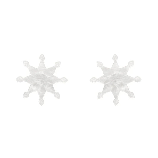 Erstwilder - Snowflake Ripple Stud Earrings - White