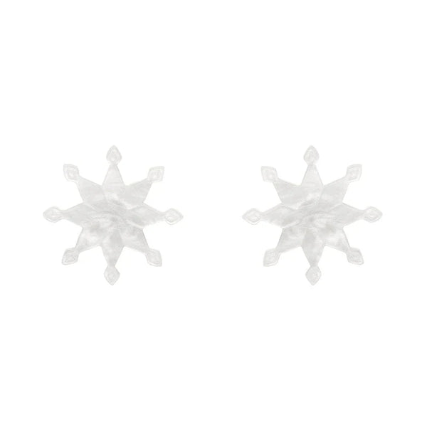 Erstwilder - Snowflake Ripple Stud Earrings - White