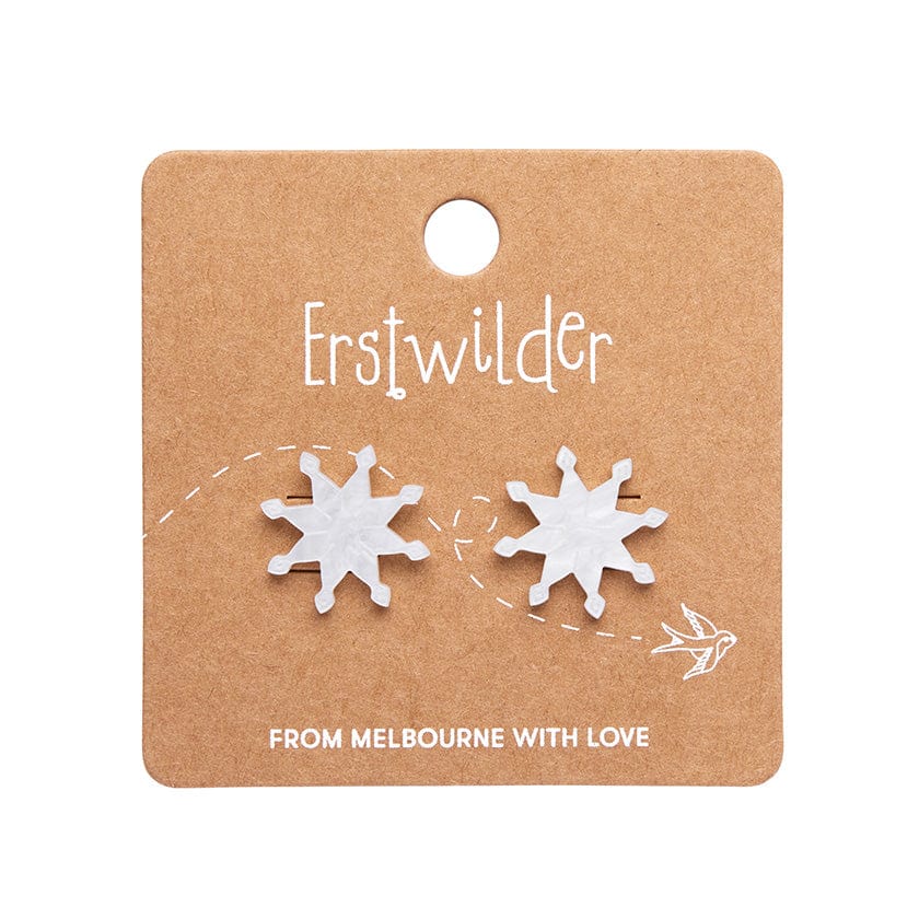 Erstwilder - Snowflake Ripple Stud Earrings - White