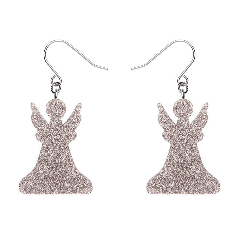 Erstwilder - Angel Glitter Drop Earrings - Silver