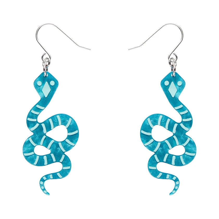 Erstwilder - Snake Textured Resin Drop Earrings - Emerald