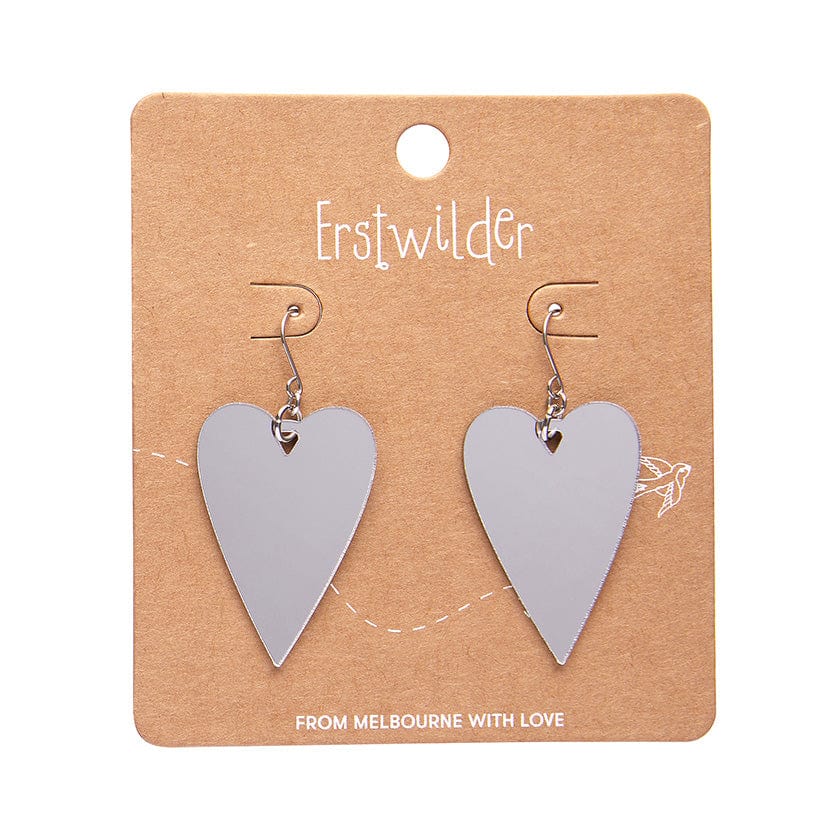 Erstwilder - From the Heart Essential Drop Earrings - Silver