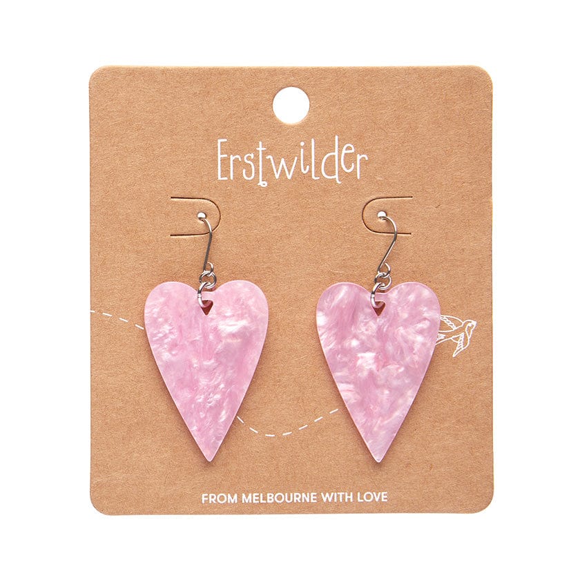 Erstwilder - From the Heart Essential Drop Earrings - Pink