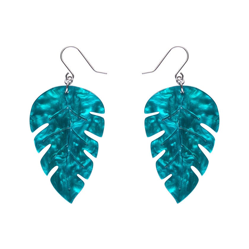 Erstwilder - Large Leaf Essential Drop Earrings - Green