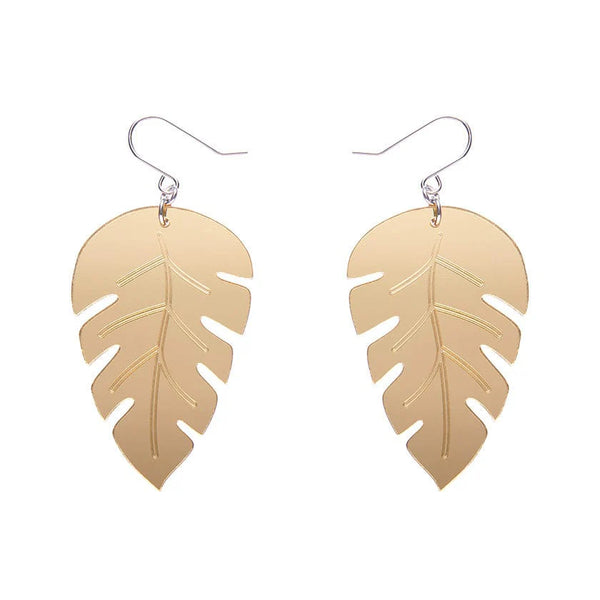 Erstwilder - Large Leaf Essential Drop Earrings - Gold