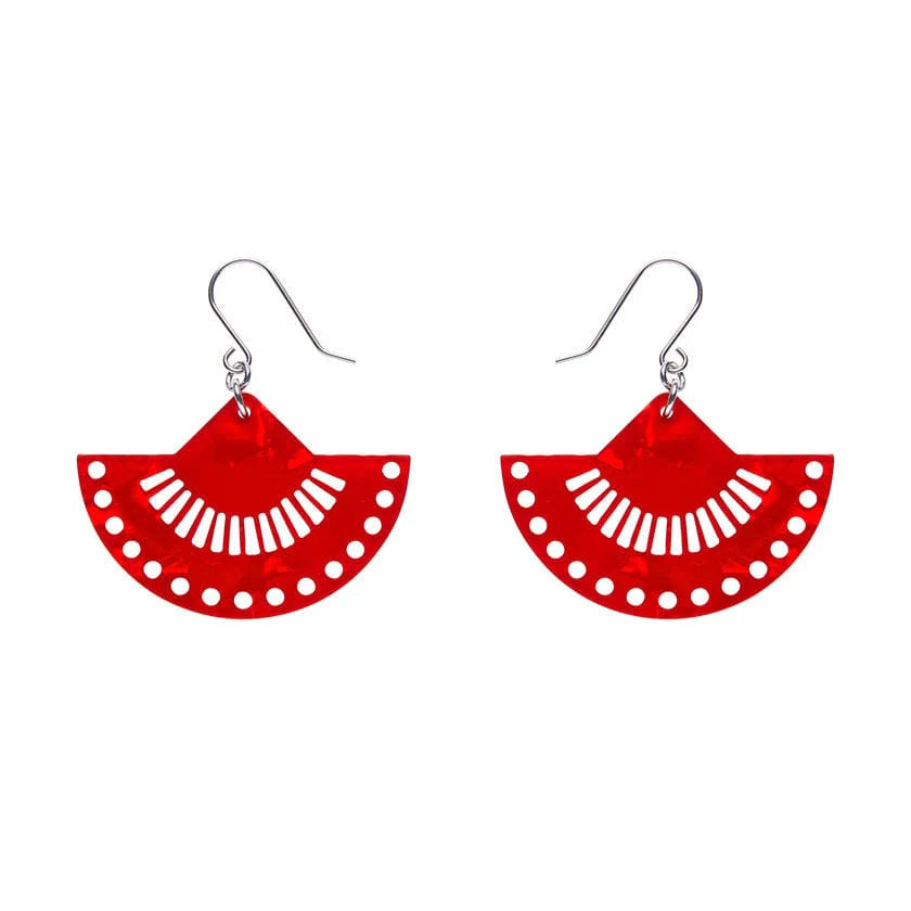 Erstwilder - Boho Fan Essential Drop Earrings - Red