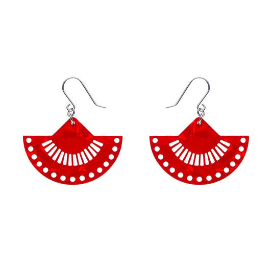 Erstwilder - Boho Fan Essential Drop Earrings - Red