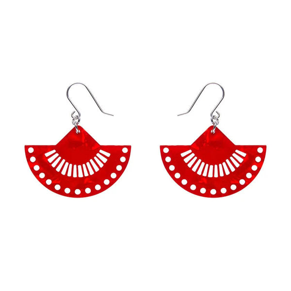 Erstwilder - Boho Fan Essential Drop Earrings - Red