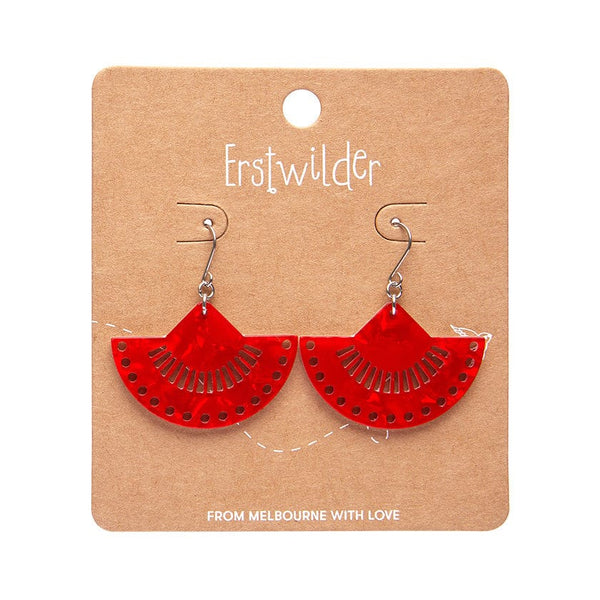 Erstwilder - Boho Fan Essential Drop Earrings - Red