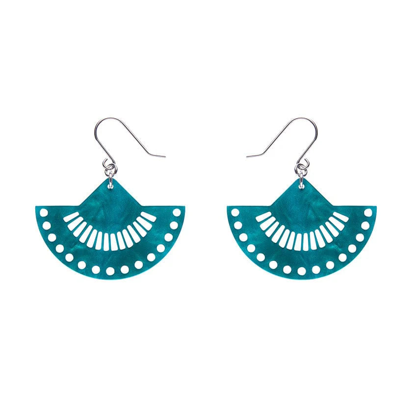 Erstwilder - Boho Fan Essential Drop Earrings - Green