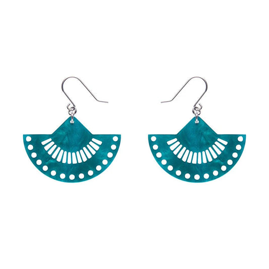 Erstwilder - Boho Fan Essential Drop Earrings - Green