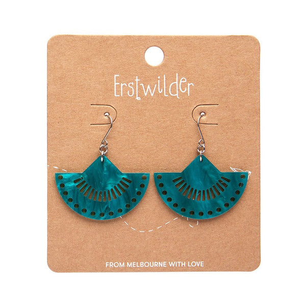 Erstwilder - Boho Fan Essential Drop Earrings - Green