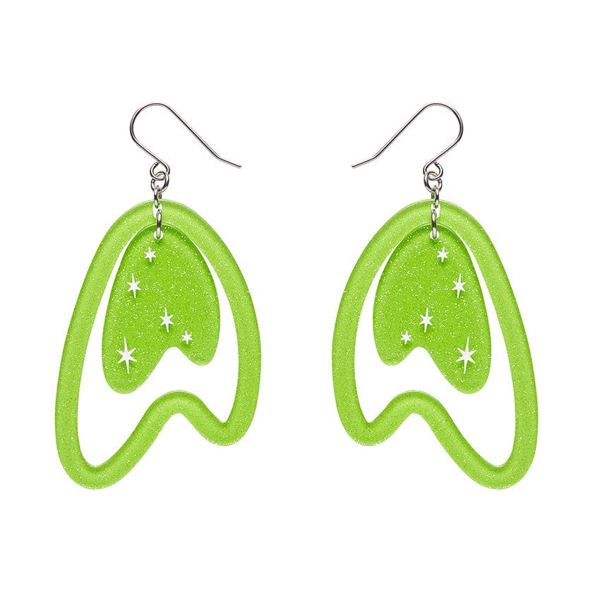 Erstwilder - Atomic Boomerang Drop Earrings - Green