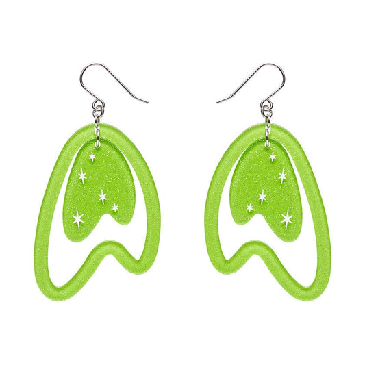 Erstwilder - Atomic Boomerang Drop Earrings - Green