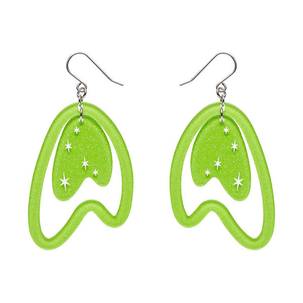 Erstwilder - Atomic Boomerang Drop Earrings - Green