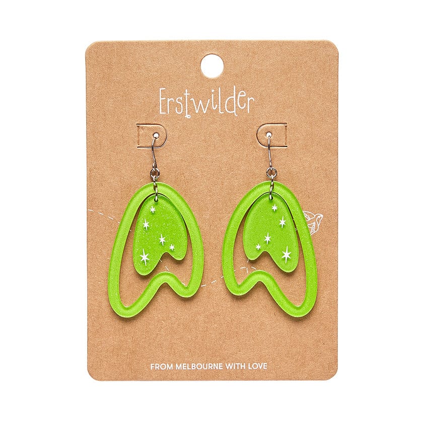 Erstwilder - Atomic Boomerang Drop Earrings - Green