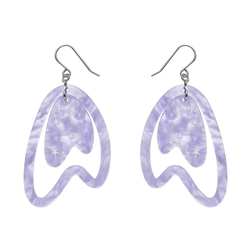 Erstwilder - Atomic Boomerang Drop Earrings - Lilac