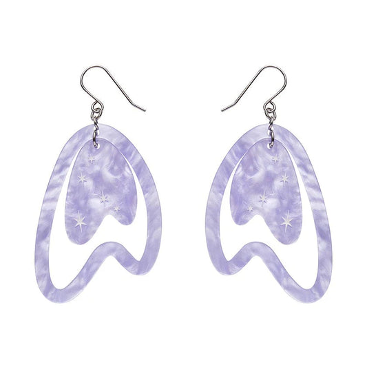 Erstwilder - Atomic Boomerang Drop Earrings - Lilac