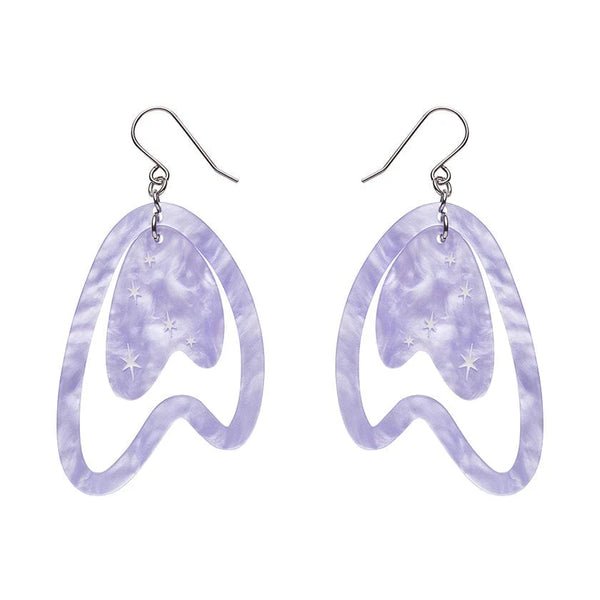 Erstwilder - Atomic Boomerang Drop Earrings - Lilac