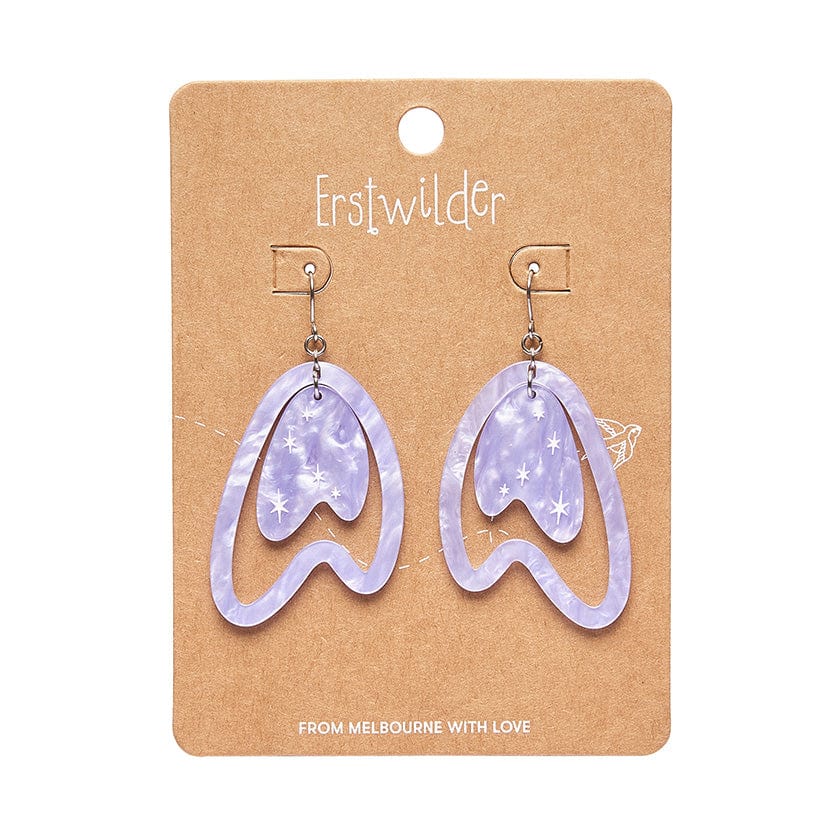 Erstwilder - Atomic Boomerang Drop Earrings - Lilac