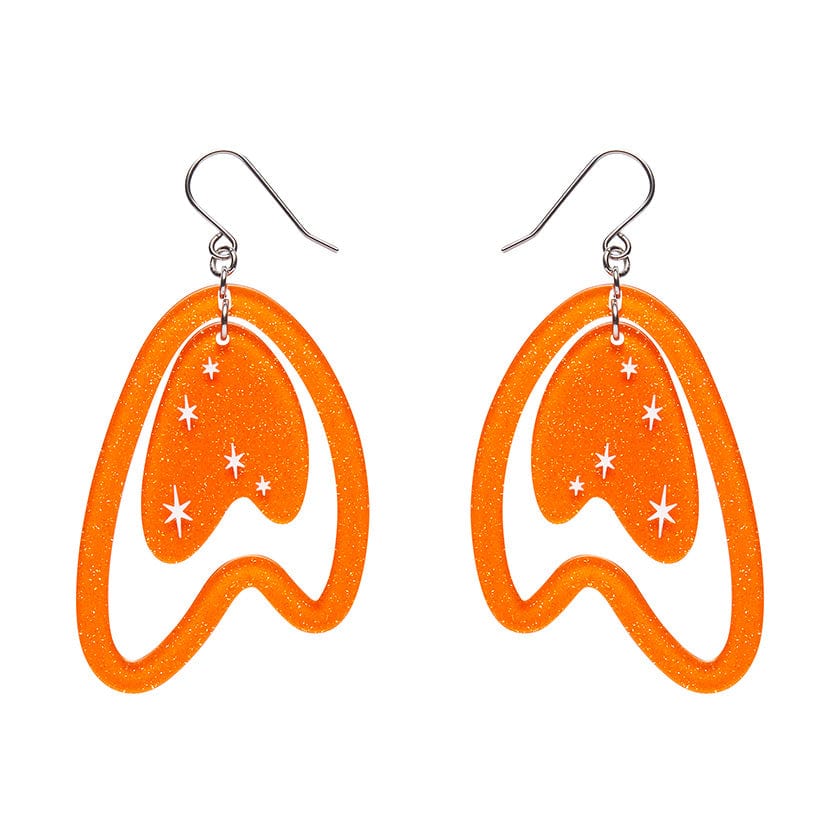 Erstwilder - Atomic Boomerang Drop Earrings - Orange