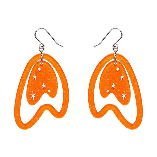 Erstwilder - Atomic Boomerang Drop Earrings - Orange