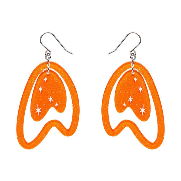 Erstwilder - Atomic Boomerang Drop Earrings - Orange