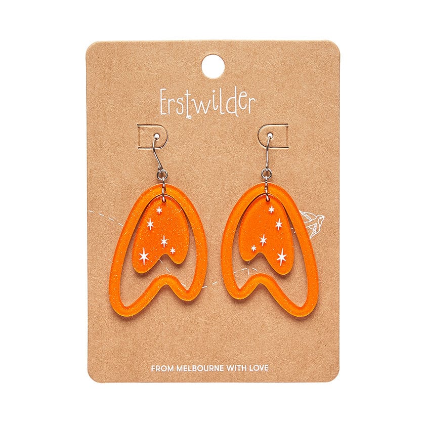 Erstwilder - Atomic Boomerang Drop Earrings - Orange