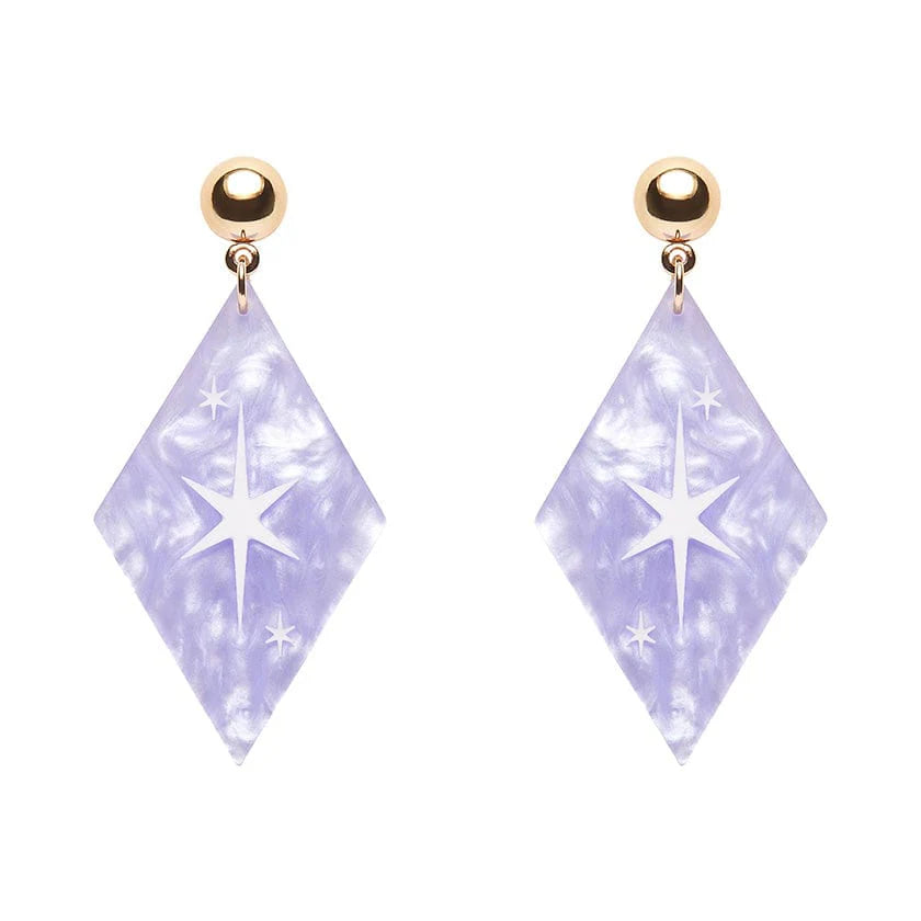 Erstwilder - Atomic Diamond Drop Earrings - Lilac