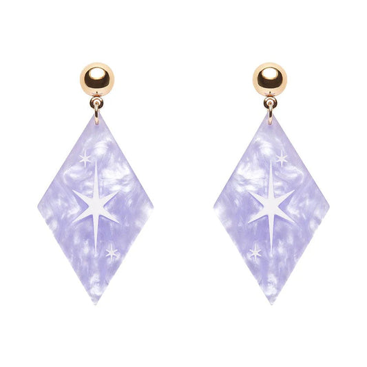 Erstwilder - Atomic Diamond Drop Earrings - Lilac