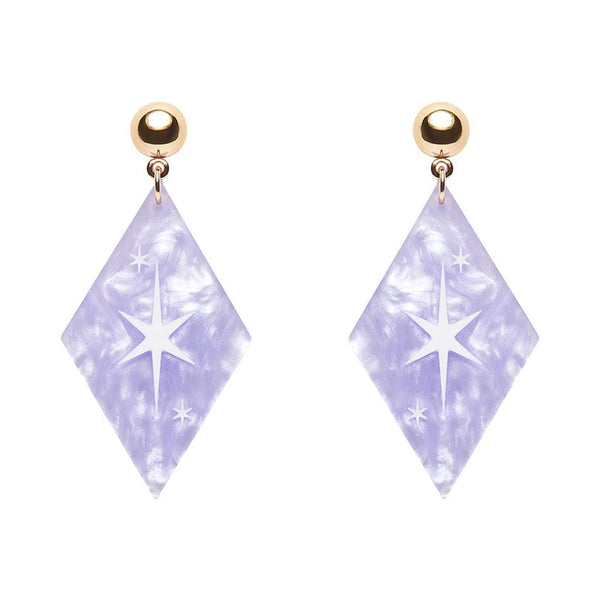 Erstwilder - Atomic Diamond Drop Earrings - Lilac