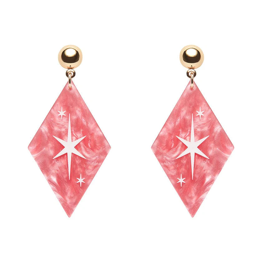 Erstwilder - Atomic Diamond Drop Earrings - Pink