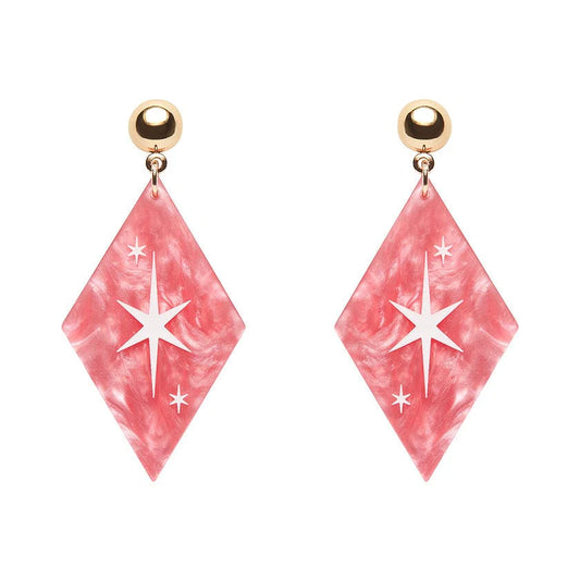 Erstwilder - Atomic Diamond Drop Earrings - Pink